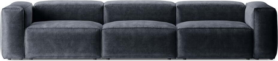 Šedomodrá manšestrová pohovka 364 cm Bergano – Cosmopolitan Design