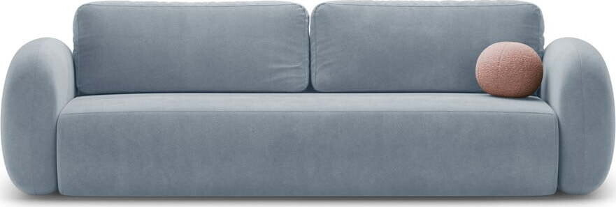 Šedomodrá sametová rozkládací/s úložným prostorem pohovka 262 cm Tonale – Cosmopolitan Design