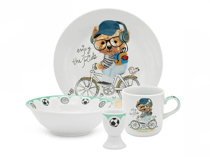 BELLA FIORE Dětská jídelní sada 4 díly  MEDVÍDEK