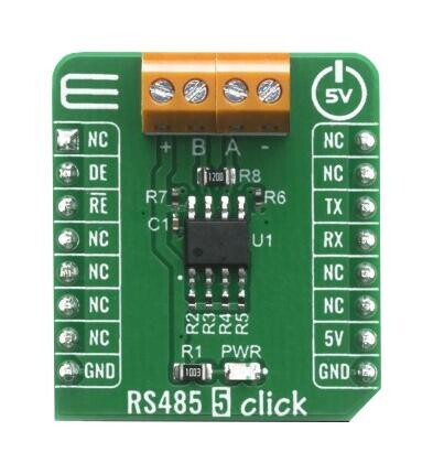 Mikroelektronika Mikroe-4156 Click Board, Rs485, Gpio/uart, 5V