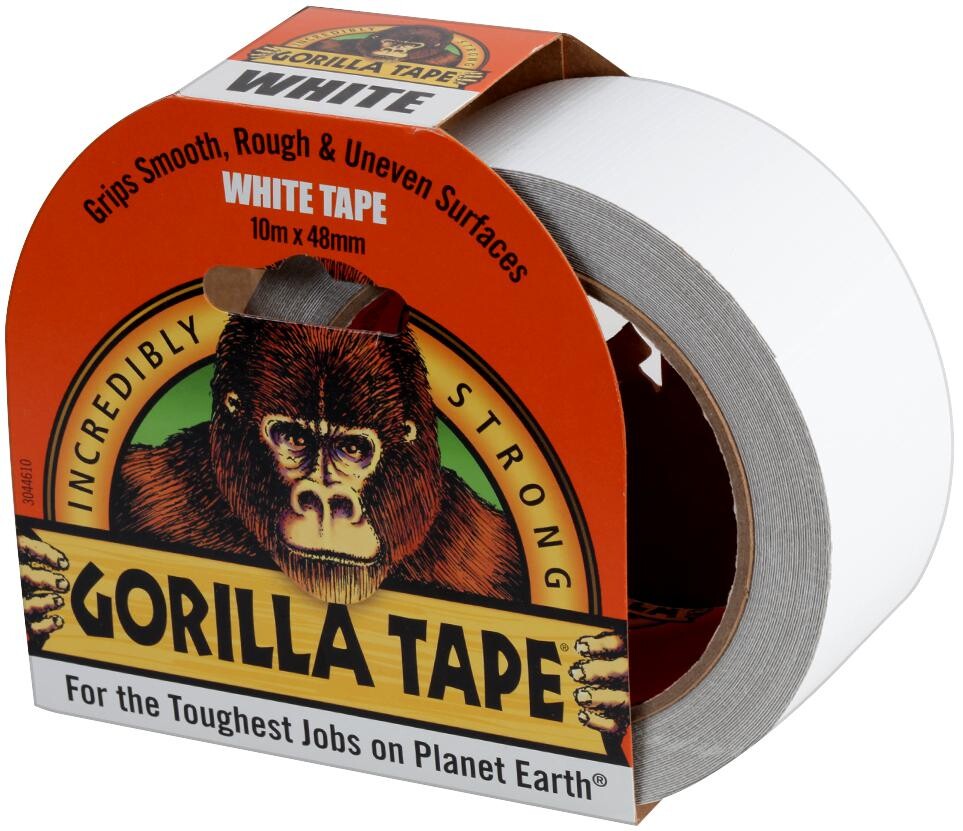Gorilla Gorilla Tape White 10M Tape, White, 10M X 48Mm