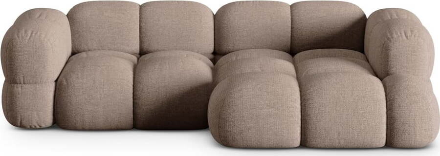 Hnědá rohová pohovka (pravý roh/s lenoškou) Loretto – Cosmopolitan Design