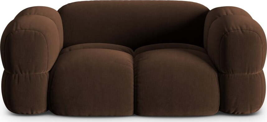 Tmavě hnědá sametová pohovka 180 cm Loretto – Cosmopolitan Design