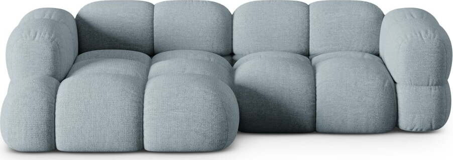 Světle modrá rohová pohovka (levý roh/s lenoškou) Loretto – Cosmopolitan Design