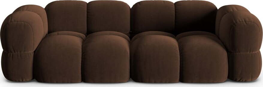 Tmavě hnědá sametová pohovka 250 cm Loretto – Cosmopolitan Design