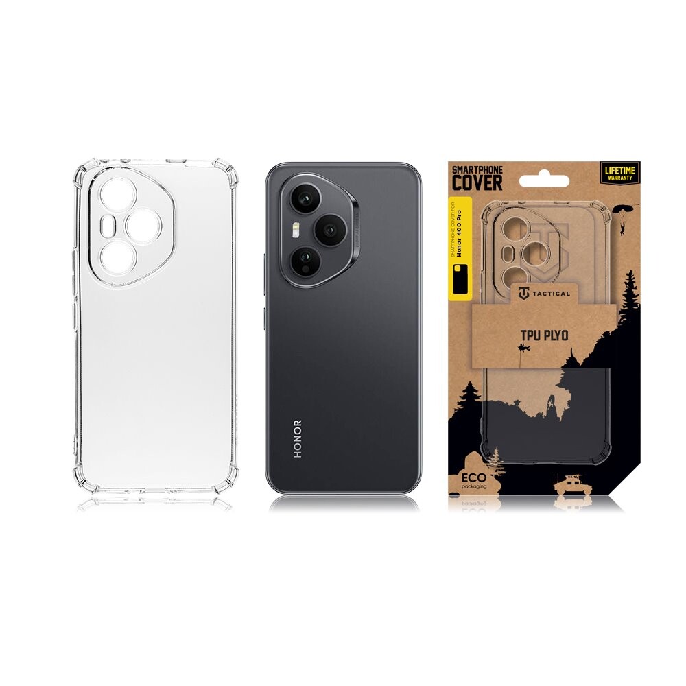 Zadní kryt Tactical TPU Plyo pro Honor 400 Pro, transparentní