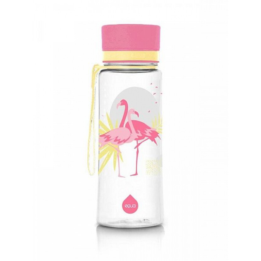 Láhev plastová Equa Flamingo 0,6 l - průhledná-růžová