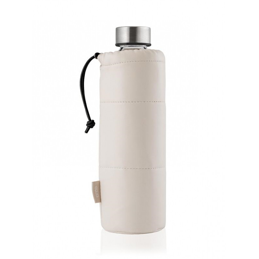 Skleněná lahev s obalem z umělé kůže Equa Puffy 0,75 l - béžová
