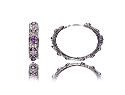 MOISS Stříbrné kruhové náušnice se zirkony E0002974