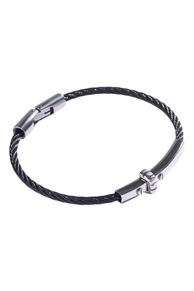 Marc Malone Černý ocelový náramek pro muže MCGB5001BS