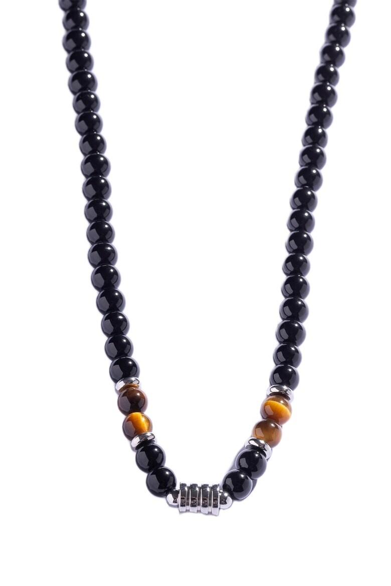 Marc Malone Pánský korálkový náhrdelník s tygřím okem MCGN5011