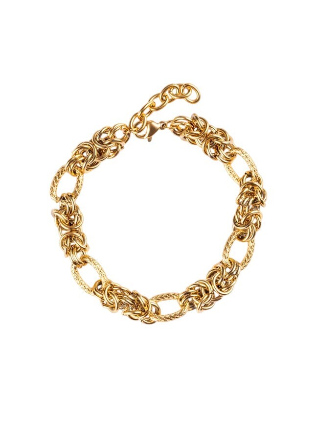 Marc Malone Okouzlující pozlacený řetízkový náramek MCB250168G