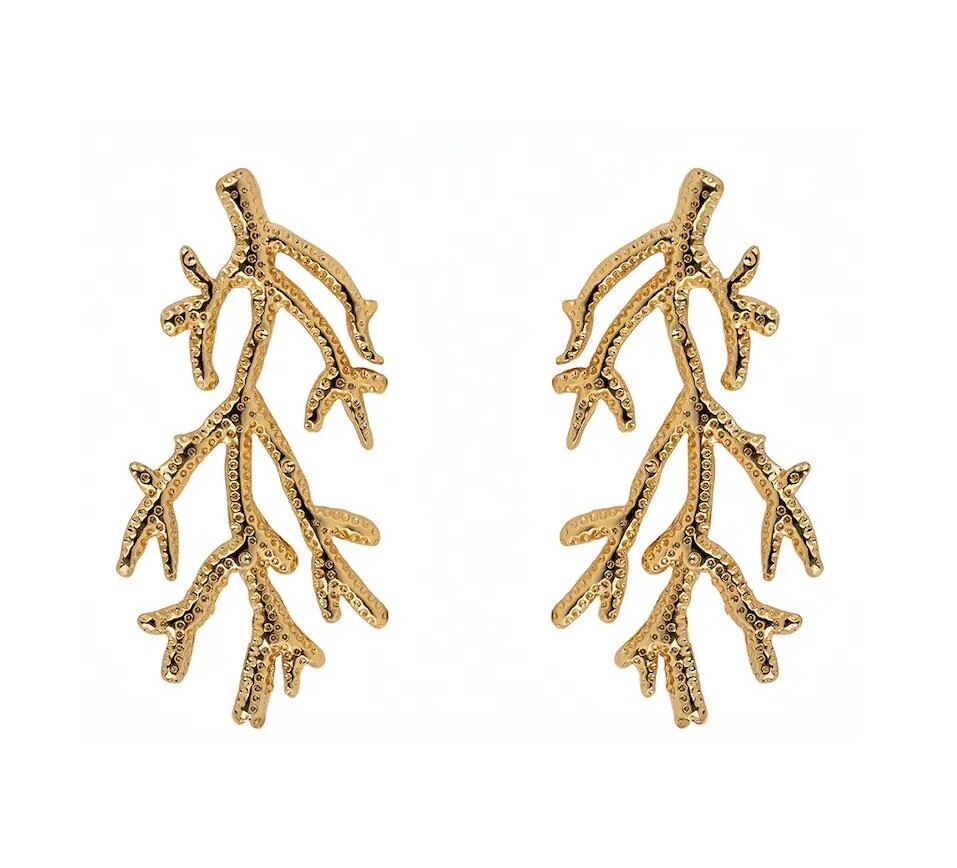 Emily Westwood Pozlacené náušnice ve tvaru korálů Camilla EWE250217G