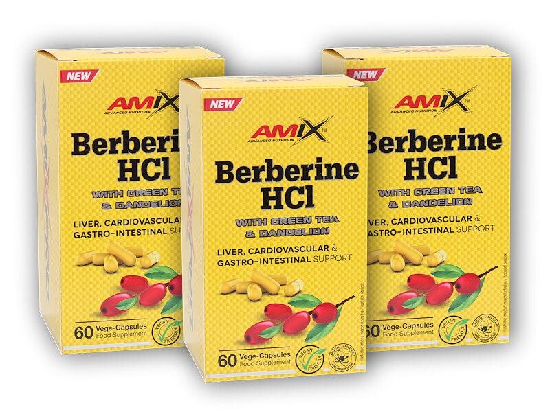 Amix 3x Berberine HCl + GreenTea Dandelion 60 kapslí