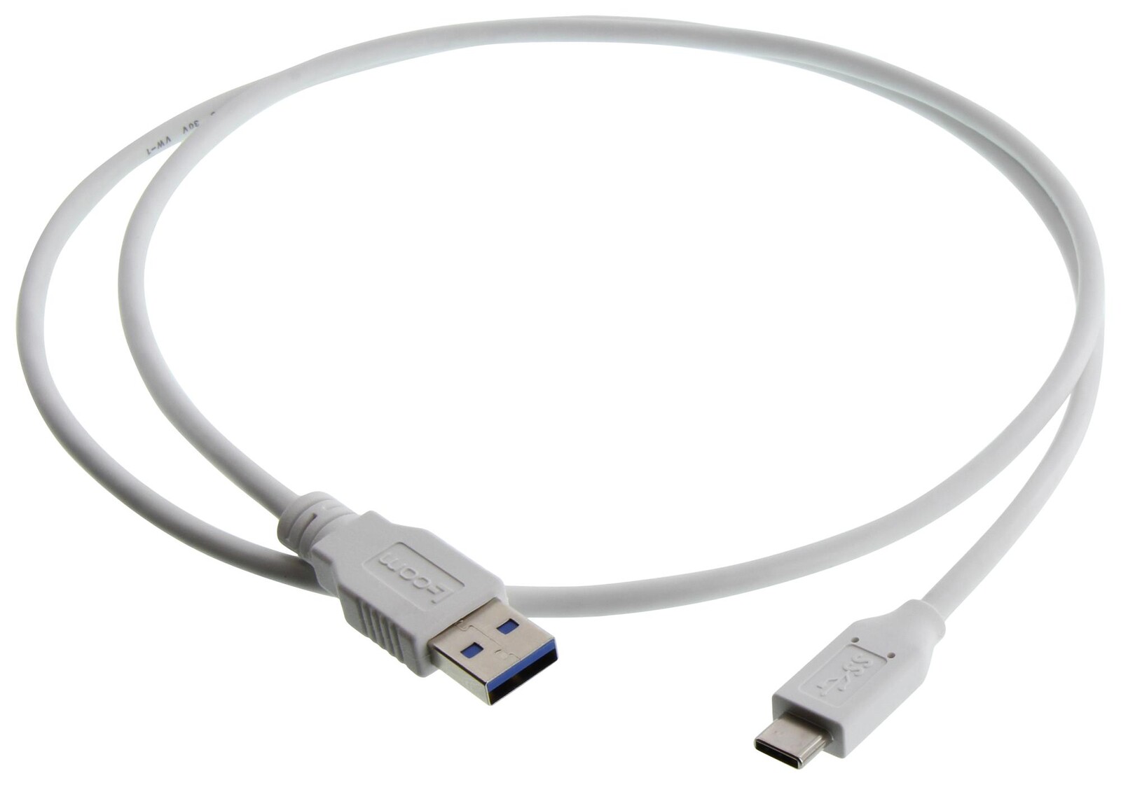 L-Com U3A00063-1M Usb Cable, 3.0 A Plug-C Plug, Wht, 3.3Ft