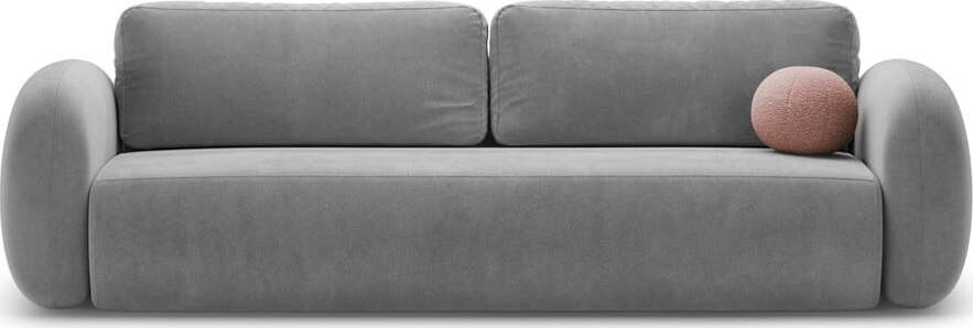 Tmavě šedá sametová rozkládací/s úložným prostorem pohovka 262 cm Tonale – Cosmopolitan Design