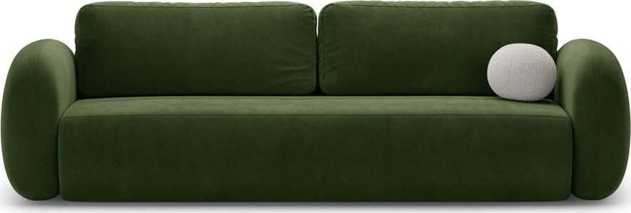Zelená sametová rozkládací/s úložným prostorem pohovka 262 cm Tonale – Cosmopolitan Design