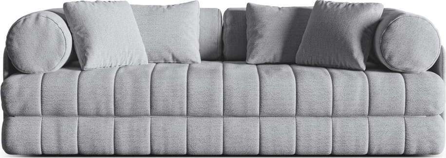 Světle šedá rozkládací pohovka z textilie bouclé 206 cm Kemi – Cosmopolitan Design