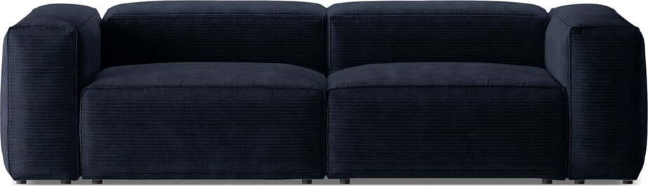 Tmavě modrá manšestrová pohovka 264 cm Bergano – Cosmopolitan Design