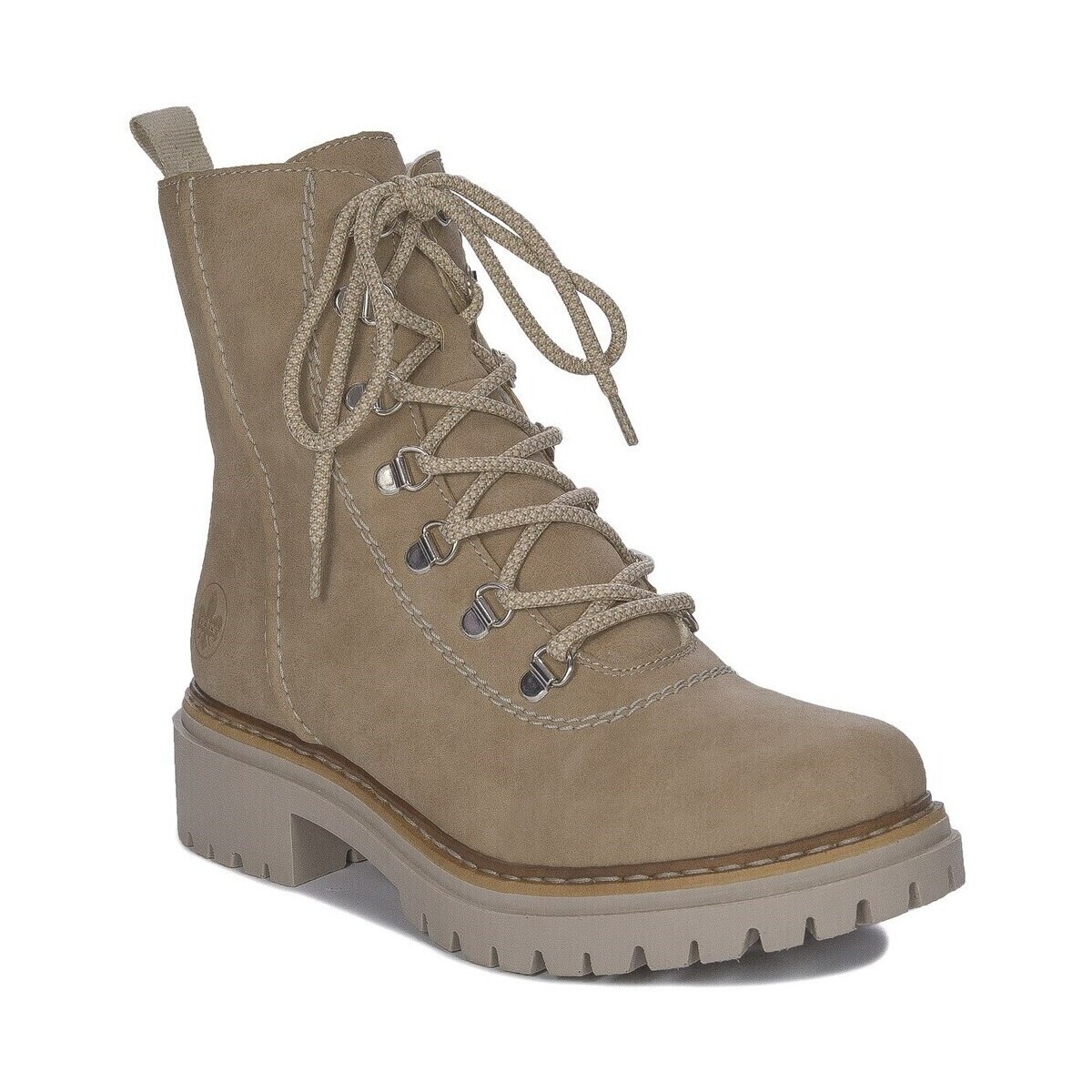 Rieker  Botki Damskie Ocieplane  Béžová