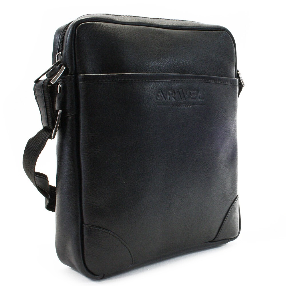 Kožený zipový crossbag Arwel 1713 - černý