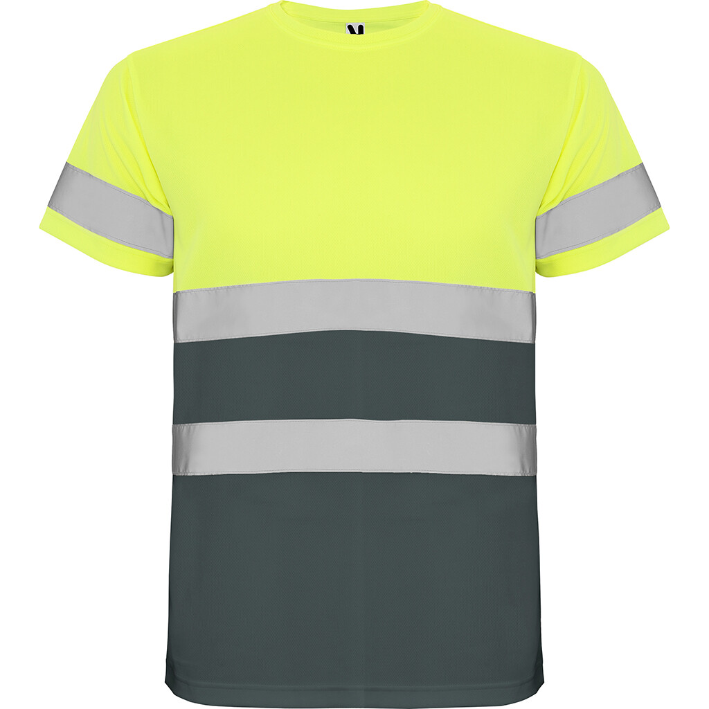 Pánské reflexní tričko Roly Delta - šedé-žluté, M