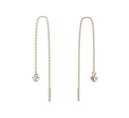 MOISS Pozlacené řetízkové náušnice se zirkonem E0004232