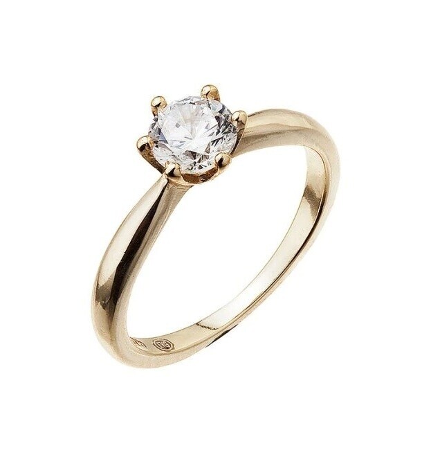 Evolution Group - Pavona Pozlacený zásnubní prsten s jemným zirkonem 15014.1 crystal 48 mm