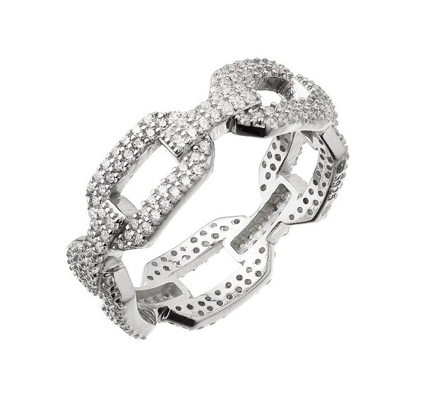 Evolution Group - Pavona Výrazný dámský prsten s čirými zirkony 15019.1 crystal 52 mm