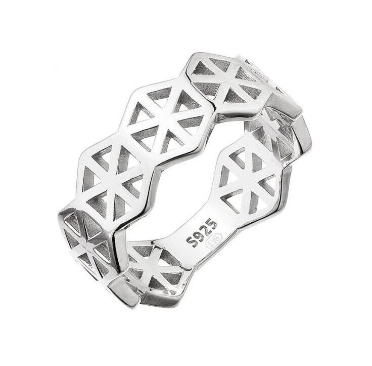 Evolution Group - Pavona Stříbrný vzorovaný prsten pro ženy 65020 52 mm