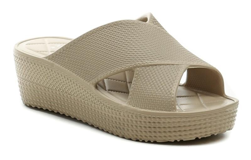 American Club NH164 béžové dámské plážovky na klínu