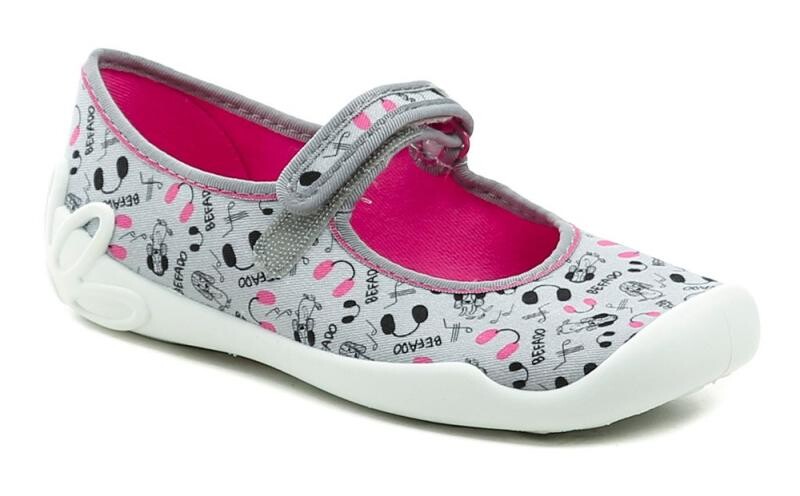 Befado 114y520 šedo růžové dětské baleríny