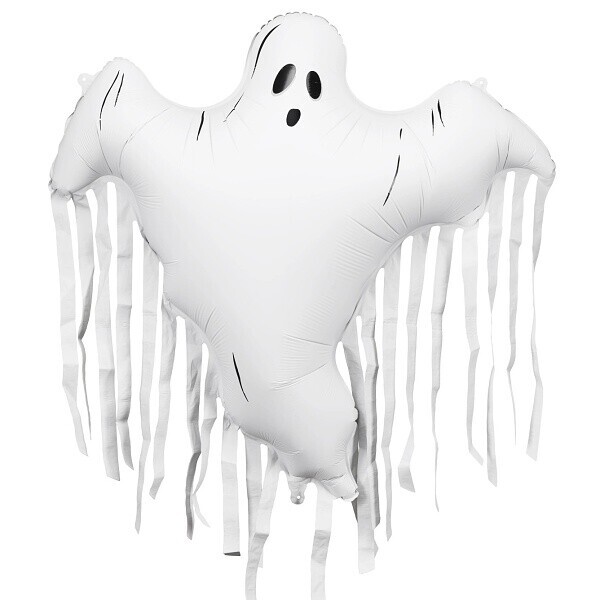 Balónek fóliový Duch bílý s třásněmi 93x86 cm