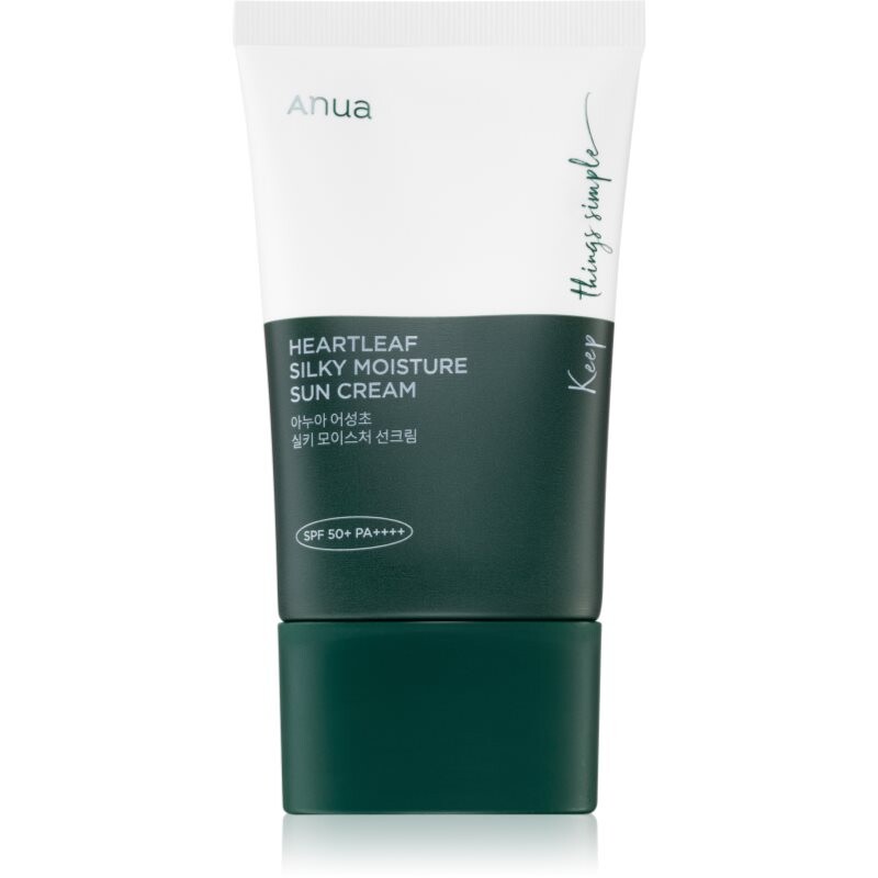 Anua Heartleaf Silky Moisture Sun Cream intenzivně hydratační denní krém SPF 50+ 50 ml