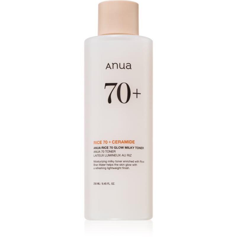 Anua Rice 70+ Glow Milky Toner hydratační tonikum pro rozjasnění pleti 250 ml