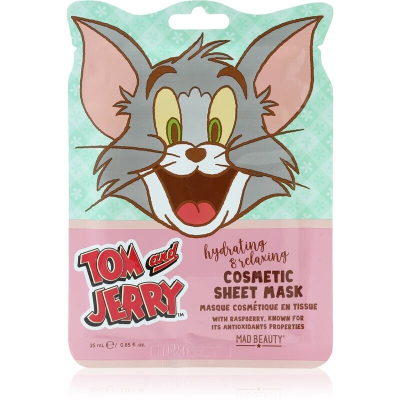 Mad Beauty Tom & Jerry Sheet Mask - Tom hydratační plátýnková maska s kyselinou hyaluronovou 1 ks