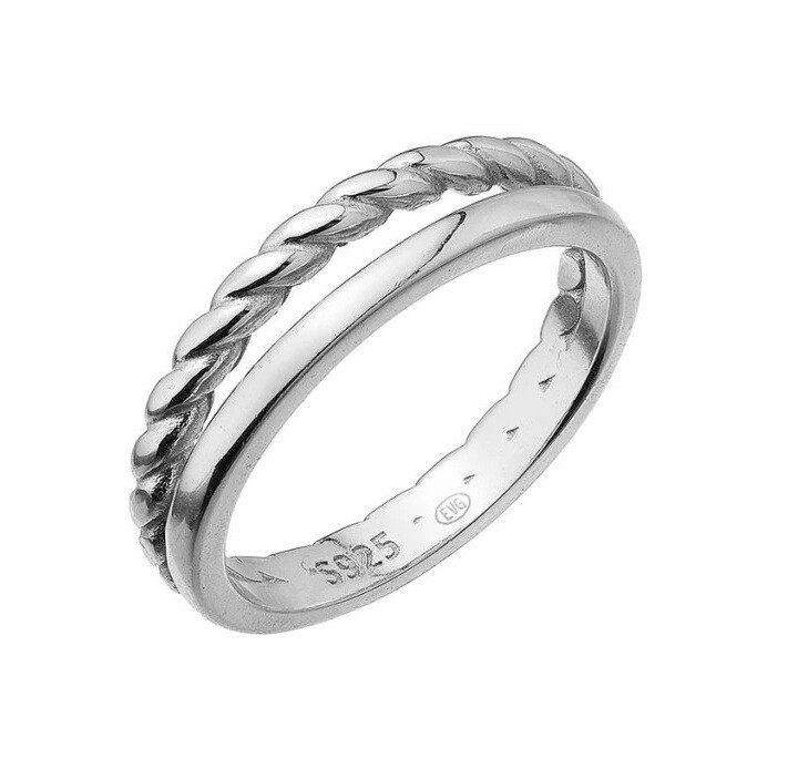 Evolution Group - Pavona Něžný dvojitý prsten ze stříbra 65021 52 mm