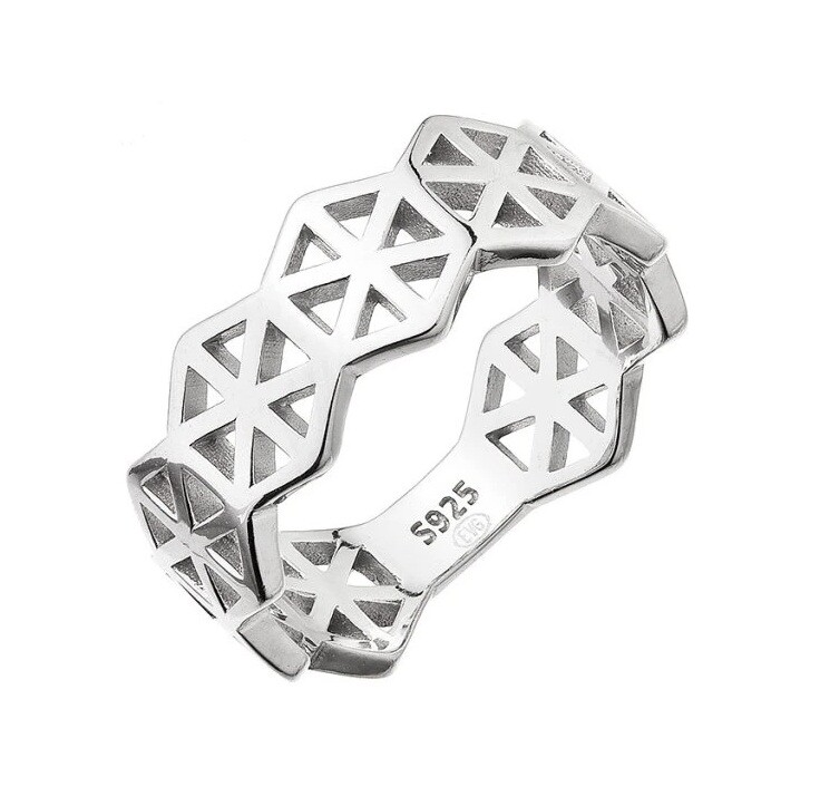 Evolution Group - Pavona Stříbrný vzorovaný prsten pro ženy 65020 50 mm