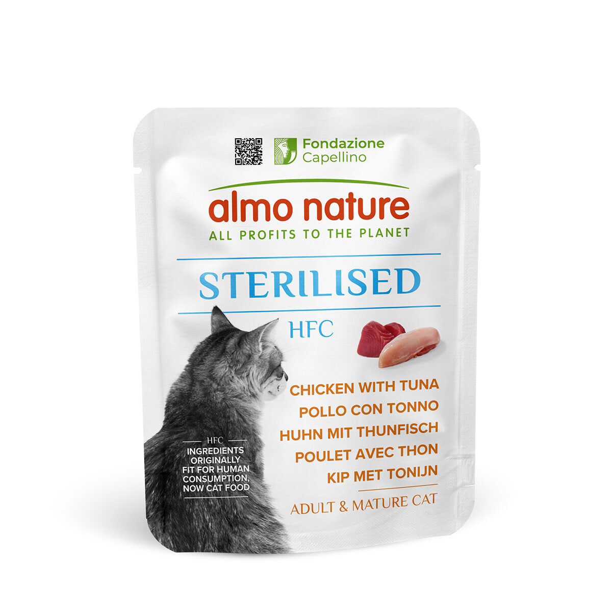 Almo Nature HFC Sterilised 6 x 50 g - Kuře s tuňákem