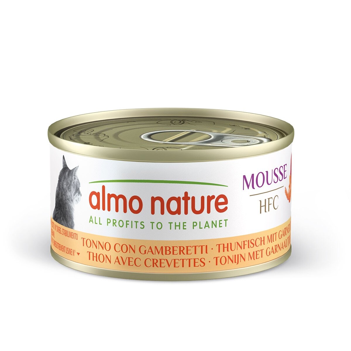 Almo Nature HFC Cat Mousse 6 x 70 g - Tuňák s krevetami