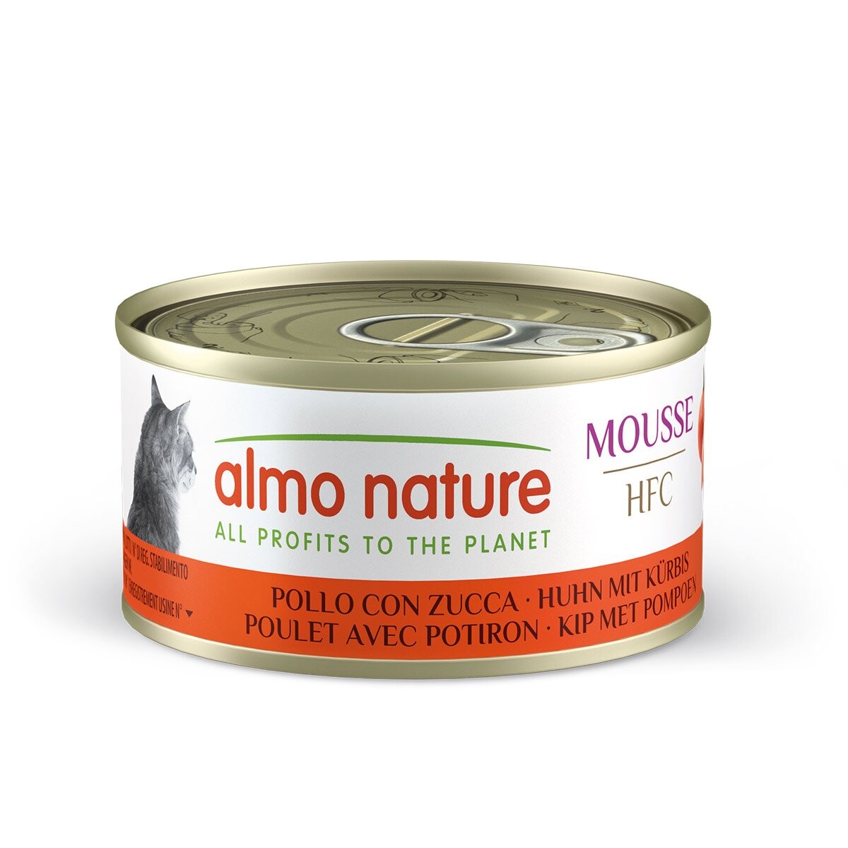 Almo Nature HFC Cat Mousse 6 x 70 g - Kuře s dýní