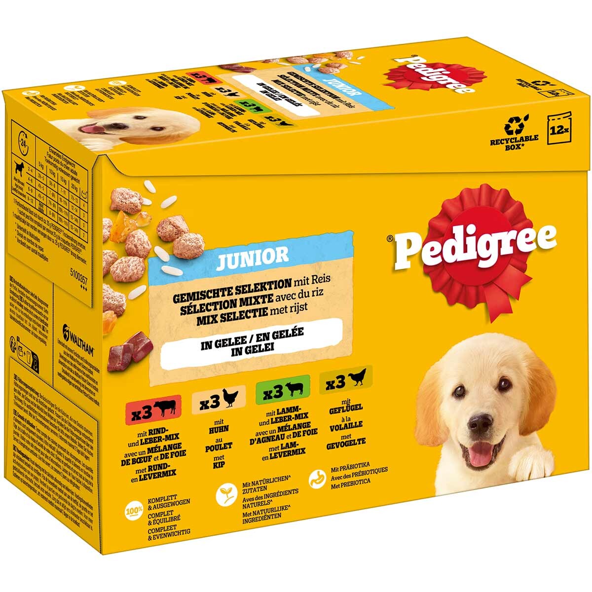 Pedigree Junior Multipack kapsičky - 12 x 100 g míchaný výběr v želé (4 druhy)