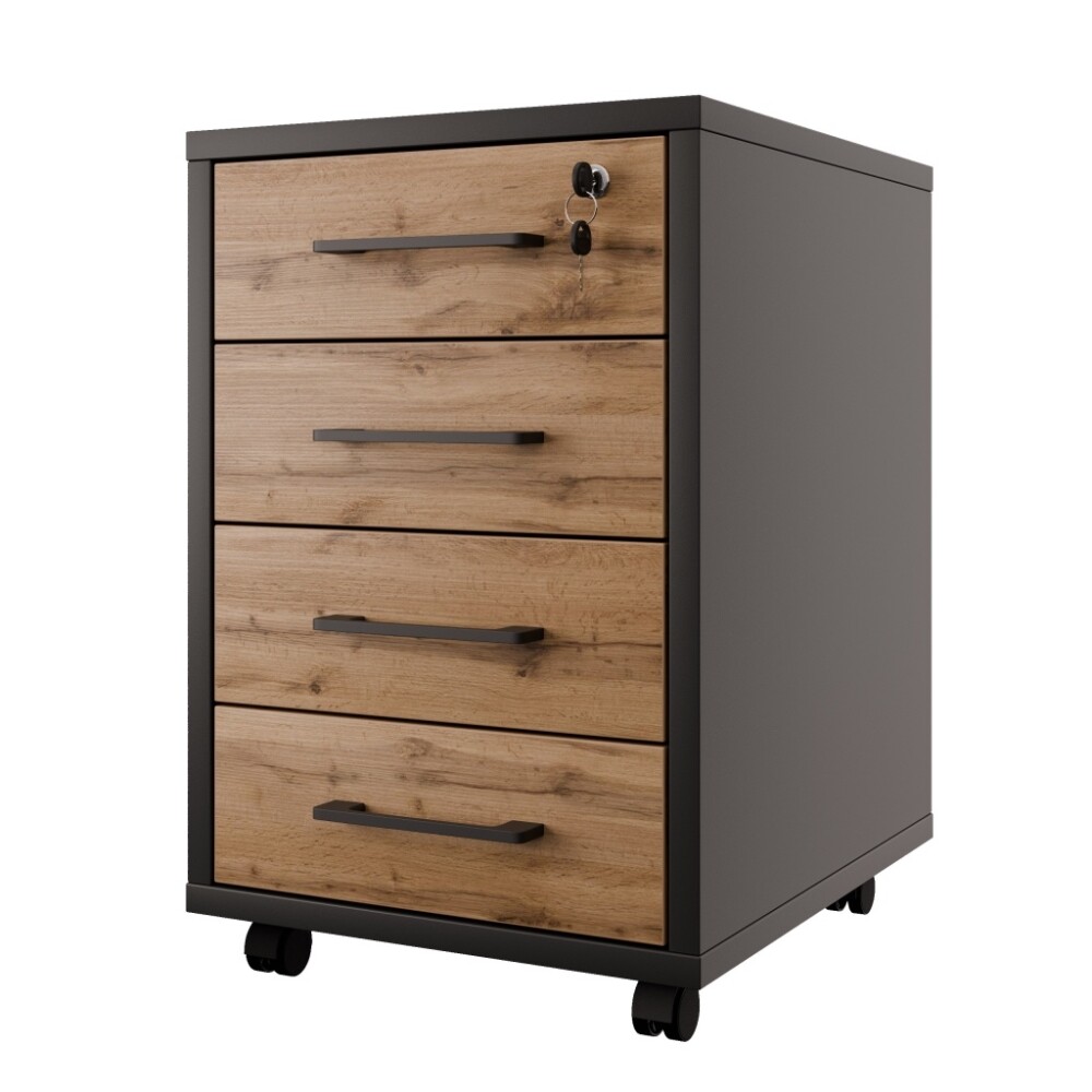 Uzamykatelný kontejner NEJBY GIANNI PREMIUM, antracit/dub wotan