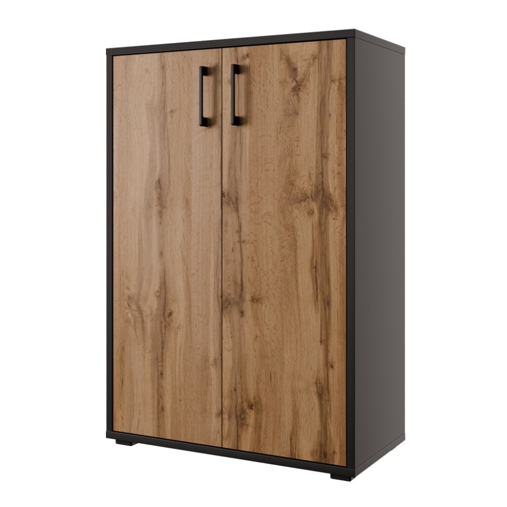 Skříňka NEJBY GIANNI PREMIUM typ 1, korpus: antracit, dvířka: dub wotan