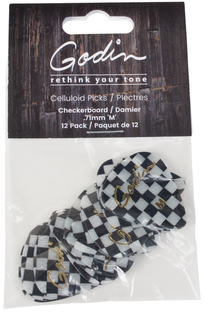 Godin Guitar Picks Medium .71 mm Checkerboard