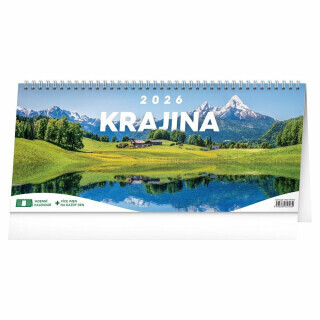 Kalendář 2026 stolní: Krajina - 14denní, 33 x 14,5 cm