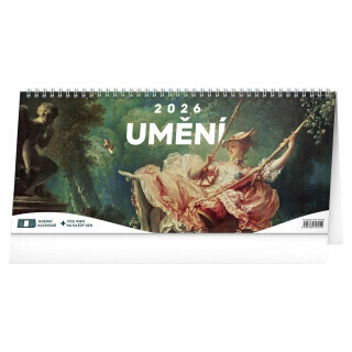 Kalendář 2026 stolní: Umění - 14denní, 33 x 14,5 cm