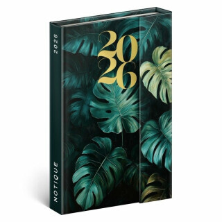 Diář 2026: Monstera - týdenní, magnetický, 11 x 16 cm