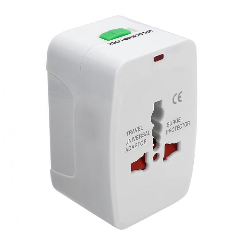 Adaptérová zásuvka USA/UK/EU - bílá