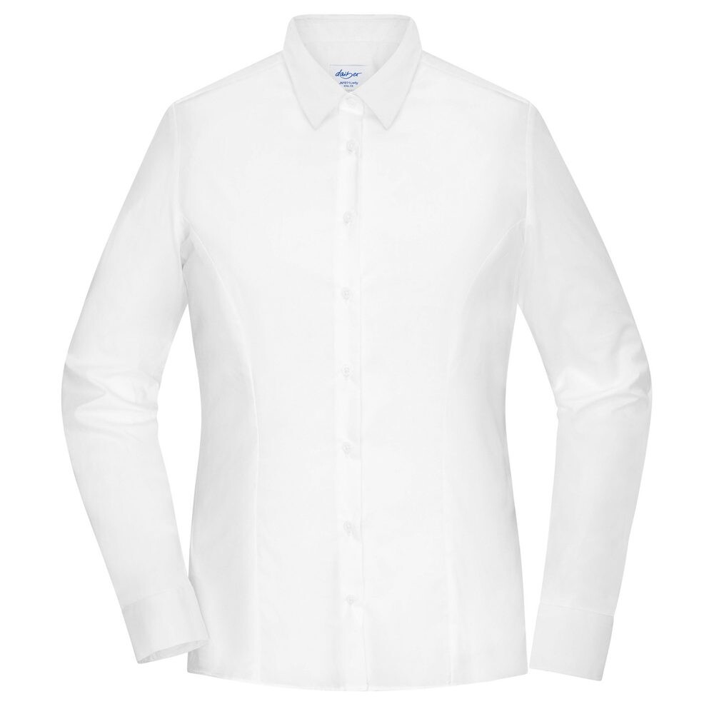 James & Nicholson (Daiber) Dámská košile s dlouhým rukávem JN1371 - Bílá | L